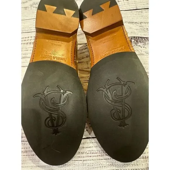 The Office of Angela Scott Mr Leopold gold patent leather Oxford 37.5/7.5 new wi - Picture 7 of 7